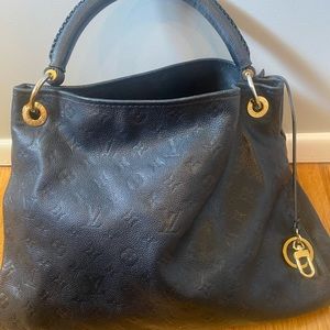 Louis Vuitton Artsy Handbag Monogram Empreinte Leather MM Black